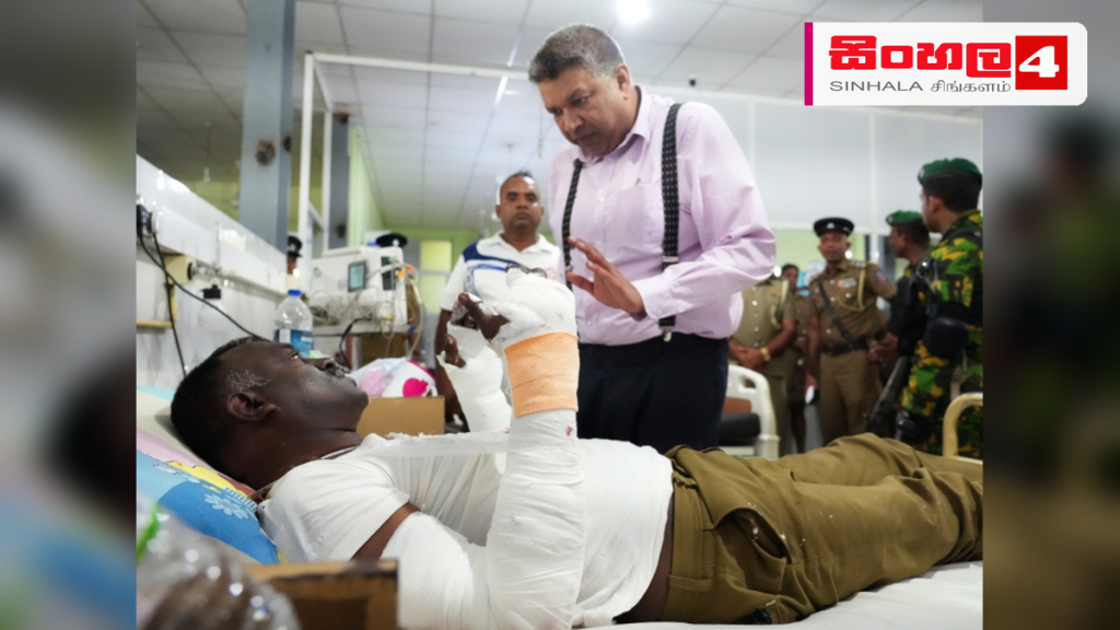 මීගමුව බන්ධනාගාර ගැටුමෙන් තුවාල ලැබූ නිලධාරීන්ගේ සුවදුක් විමසීමට අධිකරණ ඇමති රෝහලට