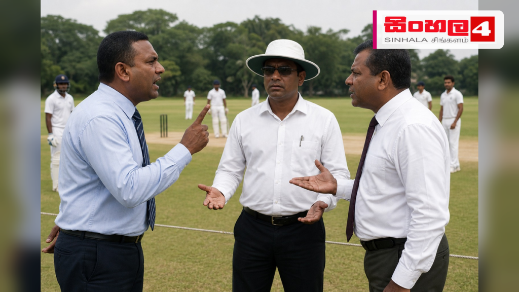 පාසල් ක්‍රිකට් තරගාවලියක් අතරතුර විදුහල්පතිවරුන් අතර උණුසුම් තත්ත්වයක්