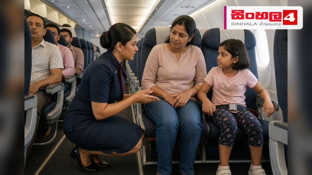 දරුවෙකු ආසන පටි පැළඳීම ප්‍රතික්ෂේප කිරීමෙන් ගුවන් ගමනක් අවලංගු වෙයි