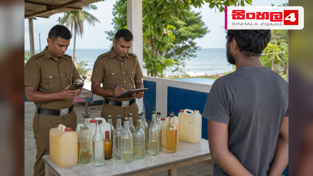 ආරුගම්බේදී නීතිවිරෝධී මත්පැන් තොගයක් සමඟ පුද්ගලයෙකු අත්අඩංගුවට