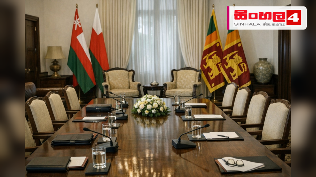 Headline: ශ්‍රී ලංකාව සහ ඕමානය අතර වෙළෙඳ සබඳතා ශක්තිමත් කිරීමට සාකච්ඡා Intended image subject: Prime Minister Dr. Harini Amarasuriya meeting with Omani delegation Story summary: ඕම