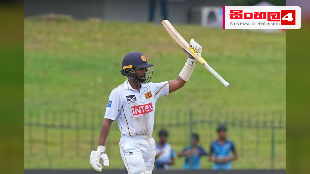 Headline: ඉන්දීය ටෙස්ට් තරගයේදී ශ්‍රී ලංකාව අසීරු තත්ත්වයක Intended image subject: Pasindu Sooriyabandara batting Story summary: ඉන්දියාව සමඟ පැවැත්වෙන දෙවැනි ටෙස්ට් තරගයේ තුන්වැනි