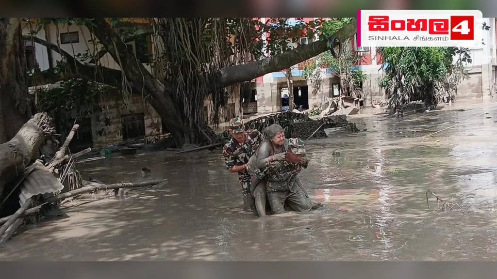 Headline: නේපාලයේ හදිසි ගංවතුරෙන් පීඩාවට පත් වූවන් මුදාගැනීමට දැවැන්ත මෙහෙයුමක් Intended image subject: Nepal army rescue operation helicopter Story summary: නේපාලයේ භෝටේ කෝෂි ගංගා