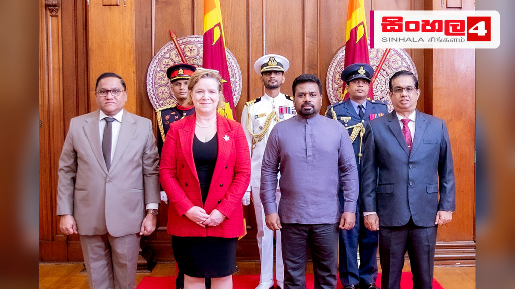 වරාය, ගුවන් සේවා සහ බලශක්ති ක්ෂේත්රයේ දියුණුවට කැනඩාවේ සහාය Headline: වරාය, ගුවන් සේවා සහ බලශක්ති ක්ෂේත්රයේ දියුණුවට කැනඩාවේ සහාය Intended image subject: Minister Anura Karunathilake and Canadian High Commissioner Isabella Martin Story sum