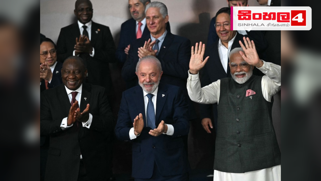 ලෝක බලවතුන් නවදිල්ලියේදී එක්වේ: BRICS සමුළුව අද ඇරඹේ Headline: ලෝක බලවතුන් නවදිල්ලියේදී එක්වේ: BRICS සමුළුව අද ඇරඹේ Intended image subject: Narendra Modi and international leaders at BRICS summit Story summary: ලෝකයේ ප්රධාන ආර්ථික බ