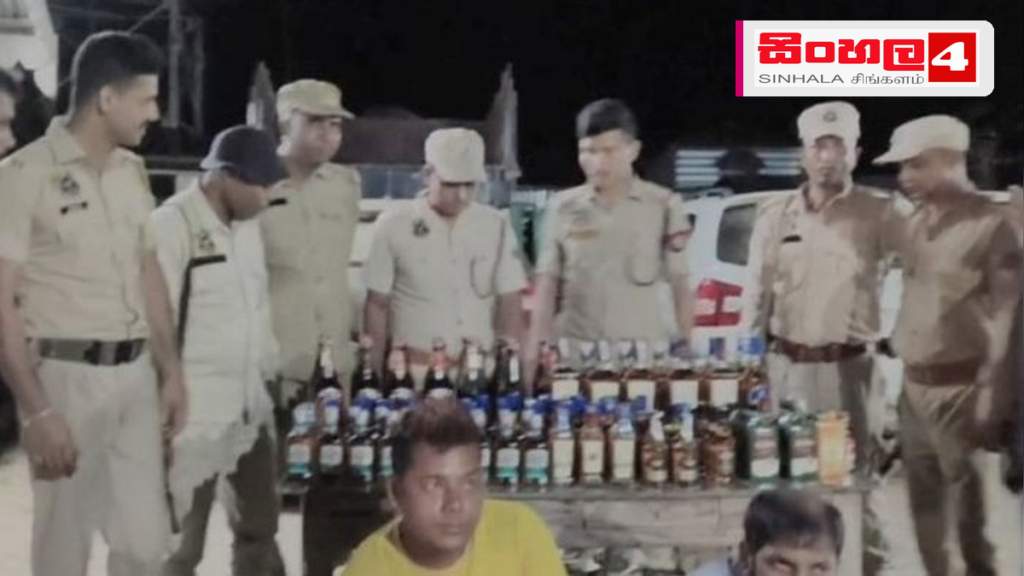 කළුතරදී නීතිවිරෝධී මත්පැන් සහ ගෝඩා තොගයක් සමඟ සැකකරුවෙකු අත්අඩංගුවට Headline: කළුතරදී නීතිවිරෝධී මත්පැන් සහ ගෝඩා තොගයක් සමඟ සැකකරුවෙකු අත්අඩංගුවට Intended image subject: Police raid illegal liquor operation Story summary: කළුතර දකුණ පොලිස් වසමේ සිද