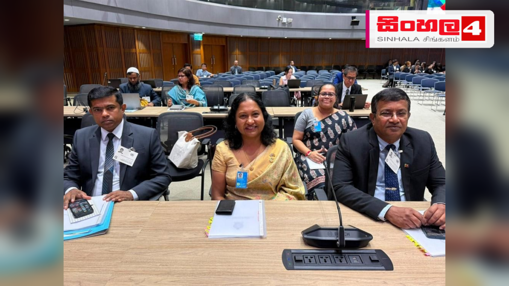 Headline: ශ්‍රී ලංකාවේ හරිත දේශගුණික ප්‍රතිපත්තිවලට ජාත්‍යන්තර පැසසුම් Intended image subject: Environment Deputy Minister Anton Jayakody at an international climate conference Sto