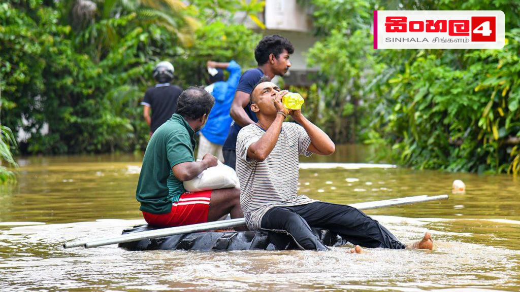 Headline: අයහපත් කාලගුණයෙන් පුද්ගලයින් 1,616කට පීඩා Intended image subject: Flood affected area and emergency relief operations Story summary: දිවයින පුරා පවතින අයහපත් කාලගුණික තත්